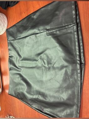 Altar'd State Black Faux Leather Mini Skirt